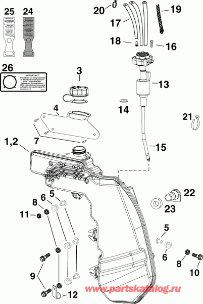 ��������� Evinrude E75DPLIIS  - l Tank & Pump - l Tank & �����