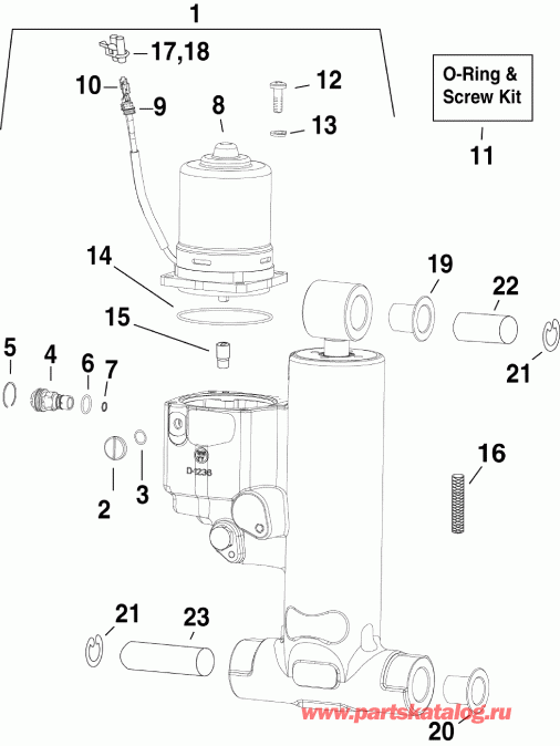  EVINRUDE E75DSLIIA  - im & Tilt Hydraulic Assembly