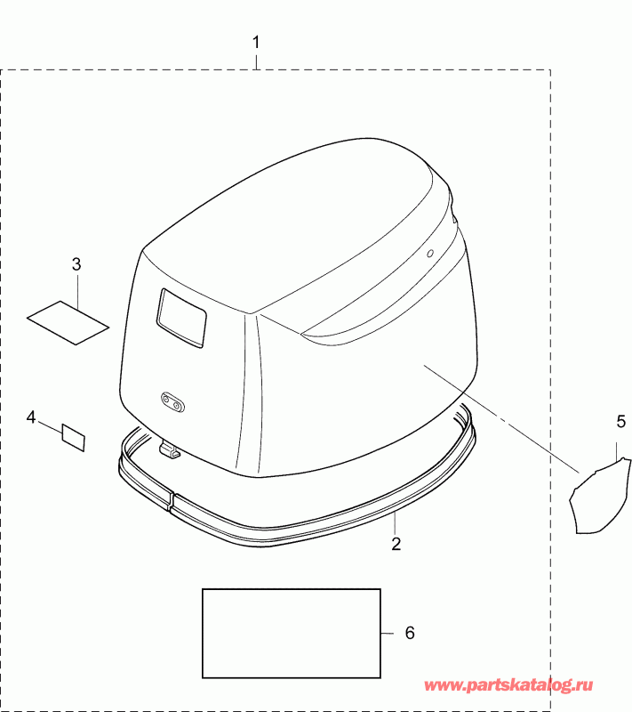 �������� ��������� ����� EVINRUDE B10R4INS  - �������  ������ ��������� (�����) - upper Engine Cover
