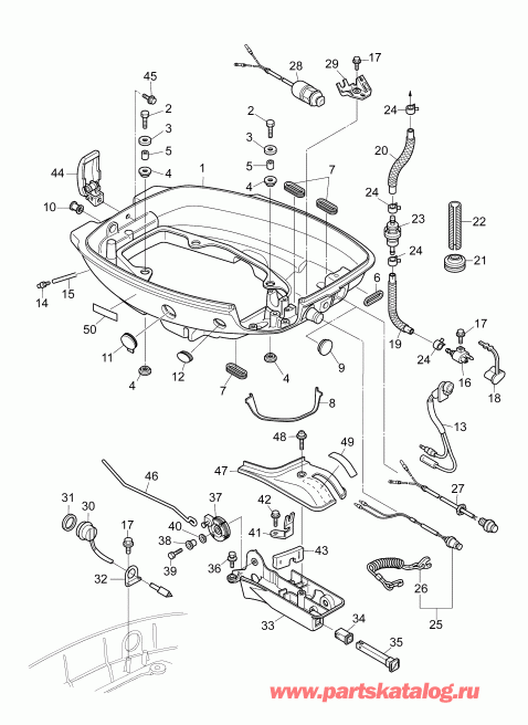 ��������� ����� EVINRUDE B15TE4INS  - ������ ������ ��������� - lower Engine Cover