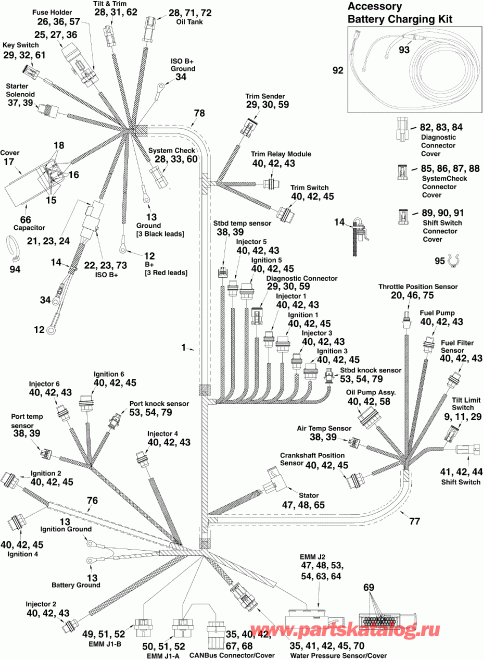 ��������� ����� Evinrude DE225CXINS  - ectrical Harness (3.3 L)