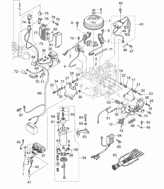 �������� ����� EVINRUDE E10PX4INS  - ��������� System - electrical System