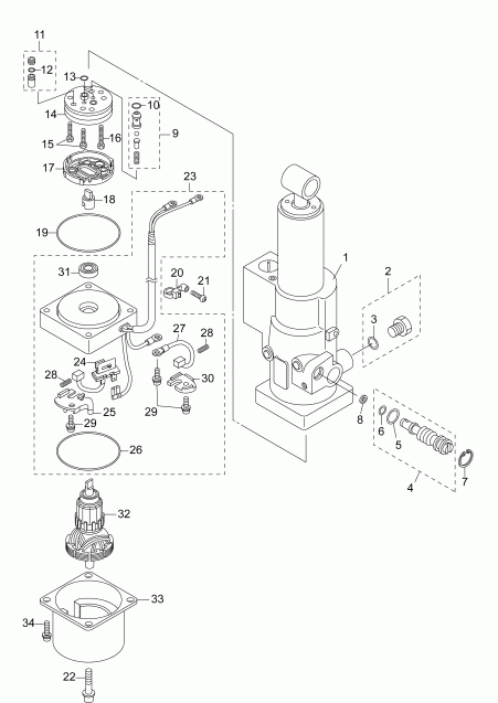  EVINRUDE E10TPX4INS  - trim & Tilt Hydraulic Assembly / trim & Tilt Hydraulic Assembly