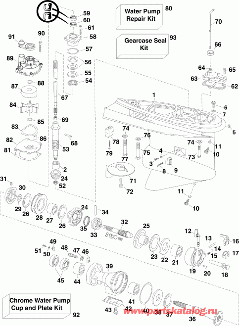 ��������� �������� ����� EVINRUDE E115DCXINM  - ype, �������� �������� - ype, Counter Rotation