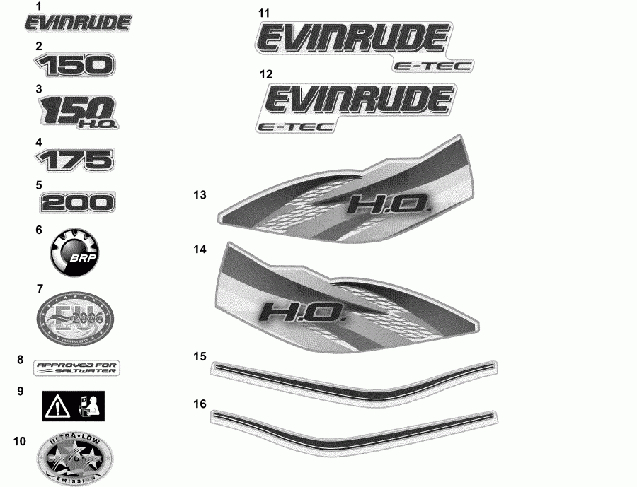    Evinrude E150DCXINE  - White - 