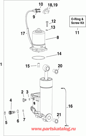 ��������� �������� ����� ������� E15HPSLINC  - im & Tilt Hydraulic Assembly