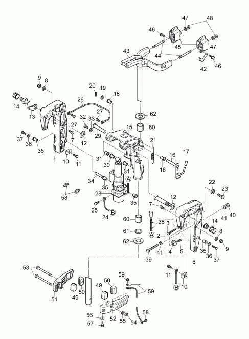 �������� ����� EVINRUDE E15PL4INS  - stern & Swivel Bracket (power Tilt) / stern & ���������� ��������� (���������� ��������)