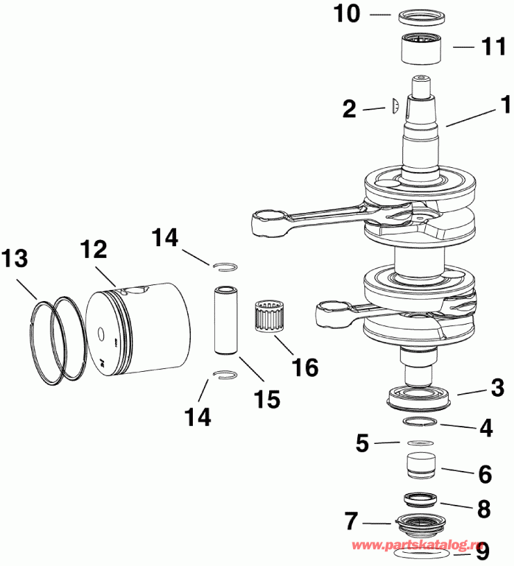 ��������� �������� ����� ������� E25DRSLINC  - ank��� & ������ - ankshaft & Pistons