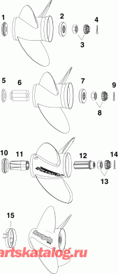 ����� Evinrude E300DCZINM  - opeller Hardware, All V6