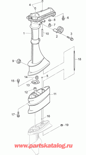 ��������� �������� ����� Evinrude E3R4INS  - ������ ���� �������� - driveshaft Housing