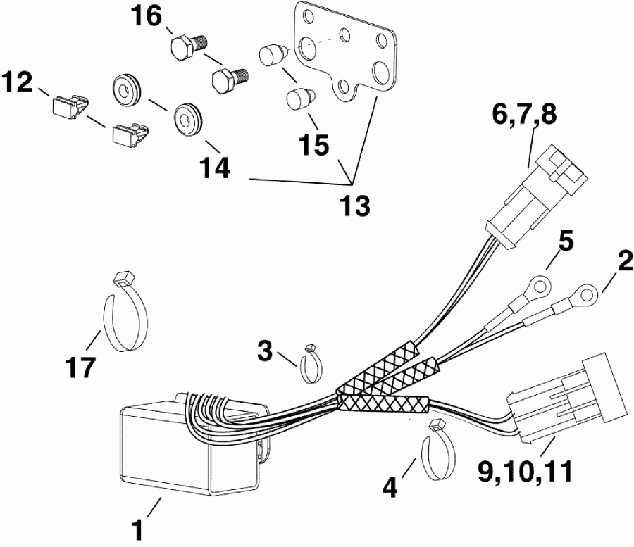 �������� ����� Evinrude E50DTLINM  - im & Tilt ���� / im & Tilt Relay