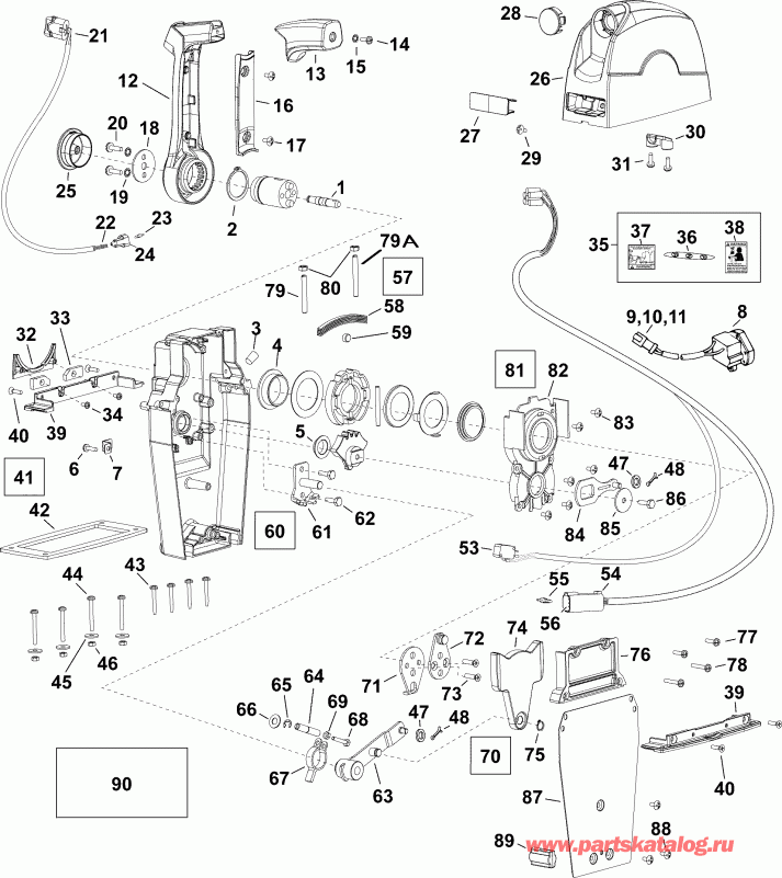 ��������� ��������� EVINRUDE B10PL4AAA  - binnacle ��������� ������������� ����������