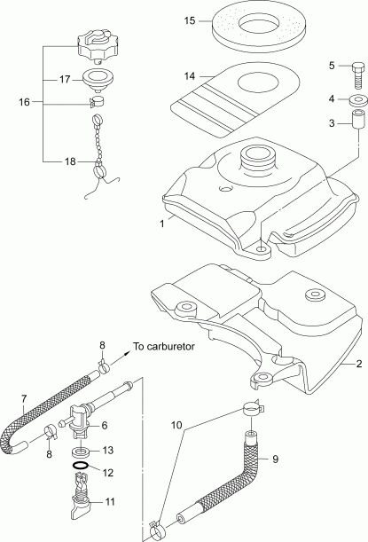  Evinrude B3R4AAA  - ��������� ��� � ����� / fuel Tank Assembly