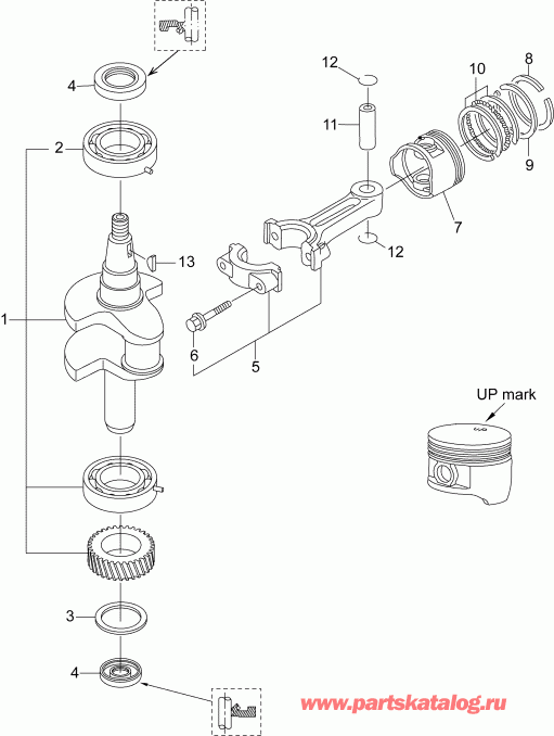  ������� B3R4AAB  - �������� & ������� - crankshaft & Piston