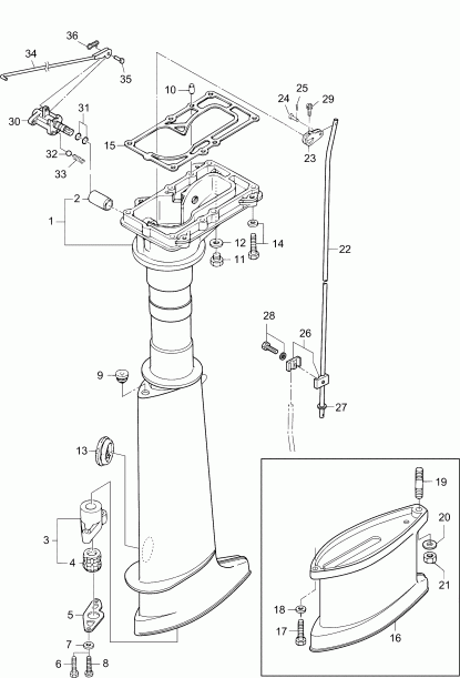 �������� ����� Evinrude B4R4AAA  - driveshaft Housing