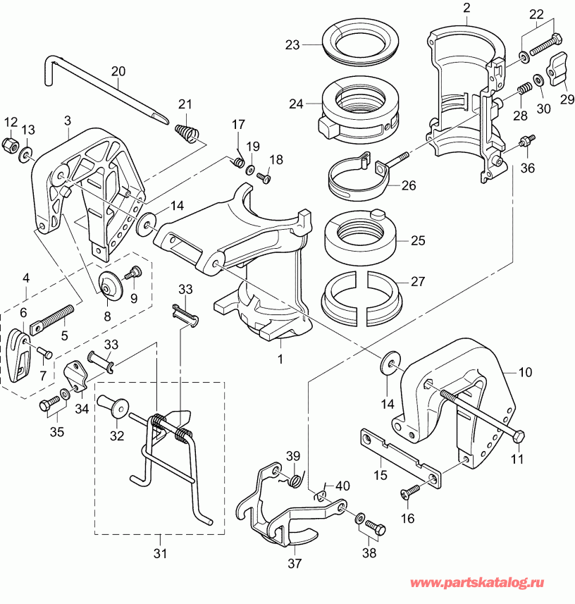 �������� ��������� ����� Evinrude B4RL4AAB  - stern & ���������� ���������