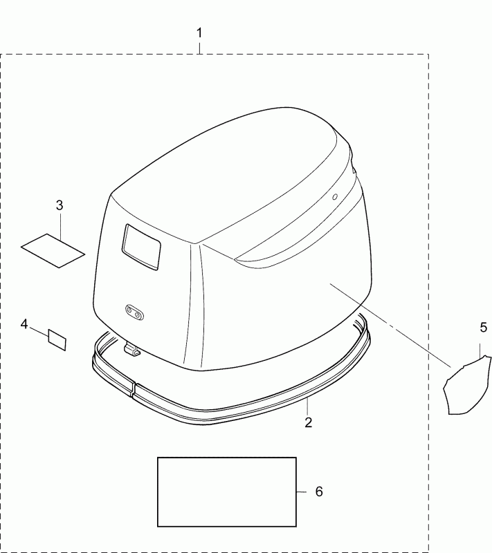  Evinrude E10TPL4AAA  - �������  ������ ��������� (�����) - upper Engine Cover
