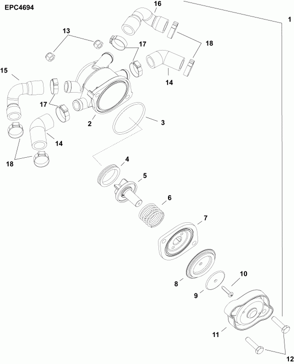 ����� EVINRUDE E115DHLAAA  - water Pressure Relief Valve