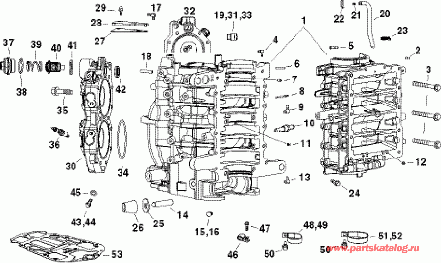  Evinrude E115DHLAAB  - cylinder & Crankcase /  &  