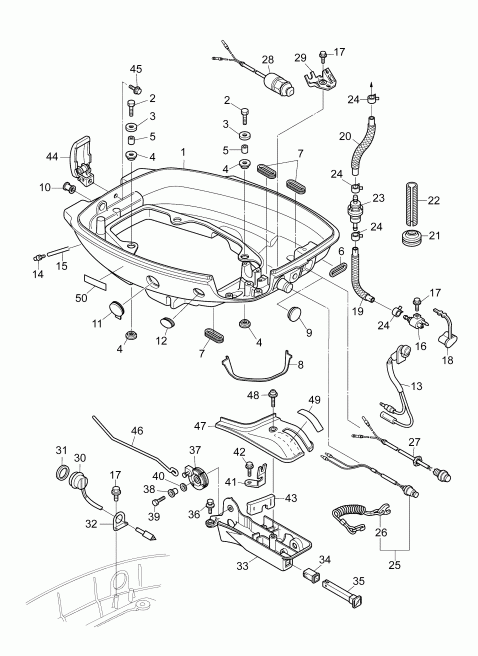 ����� Evinrude E15TE4AAA  - lower Engine Cover