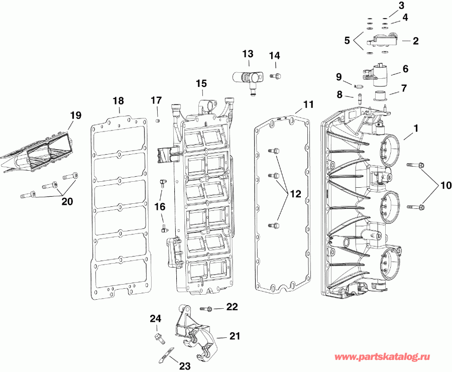 ��������� ����� Evinrude E175DMXAAC  - intake Manifold Assembly