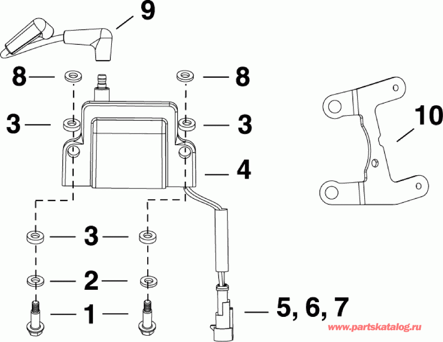 ��������� ��������� EVINRUDE E25DTELAAA  - ignition Coil - ������� ���������