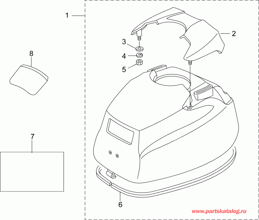 ��������� ��������� Evinrude E3R4AAA  - �������  ������ ��������� (�����) - upper Engine Cover