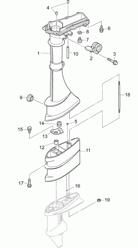 ��������� �������� ����� EVINRUDE E3R4AAA  - driveshaft Housing
