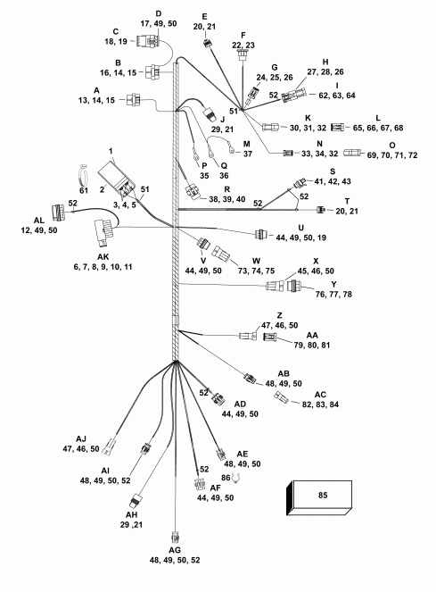 ��������� �������� ����� Evinrude E40DHLAAA - ITALY ONLY  - electrical Harness - ��������� - ���� ��������