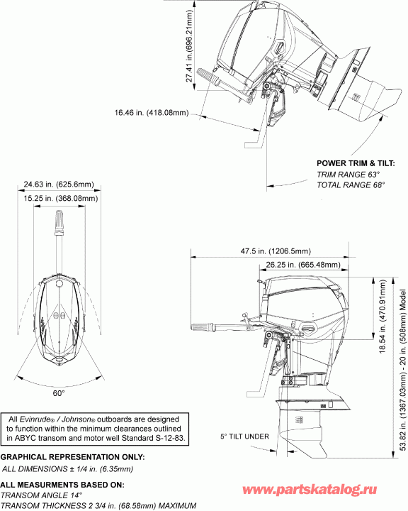 ��������� ��������� EVINRUDE E40DRLAAA  - profile Drawing (dr) / ������� ������� (dr)
