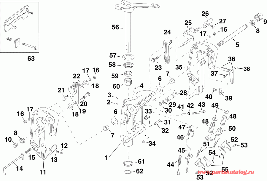 ����� EVINRUDE E55MJRLAAA  - ���������� ��������� / swivel Bracket