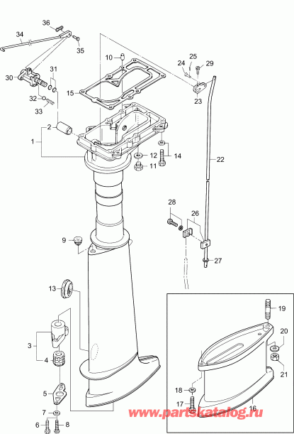 ��������� ����� EVINRUDE E6R4AAB  - driveshaft Housing