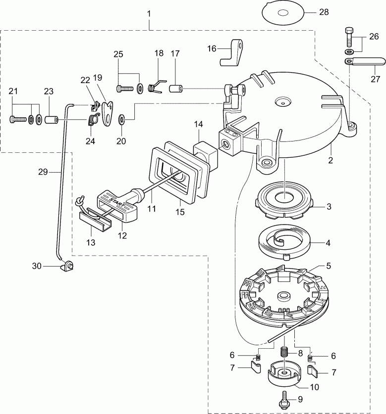  Evinrude E6RL4AAB  - ���������� ������� - recoil Starter