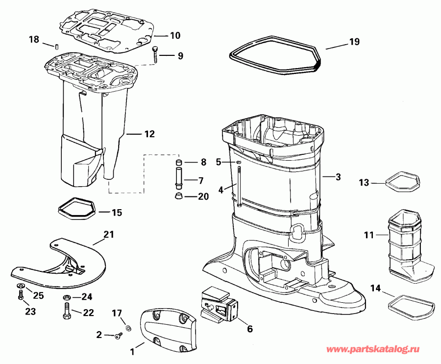 ����� Evinrude E115FPLSSH FFI, Elec Start, TNT, 20 IN.   - haust Housing - haust ������