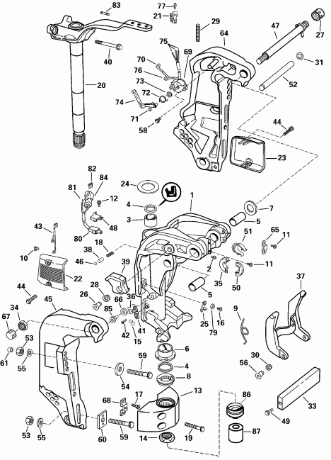��������� ��������� Evinrude E115FPLSSR FFI, Elec Start, TNT, 20 IN.   - dsection