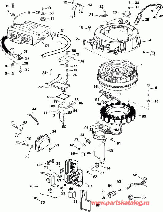 �������� ��������� ����� EVINRUDE E115FPXSSH FFI, Elec Start, TNT, 25 IN.s  - ectrical System