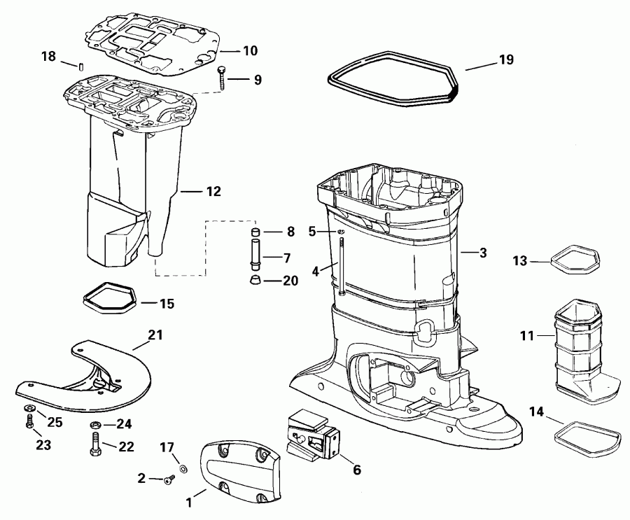 ����� EVINRUDE E115FPXSSR FFI, Elec Start, TNT, 25 IN.s  - haust Housing