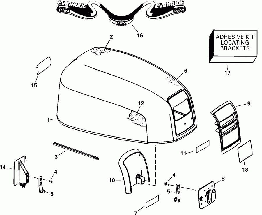 ��������� ����� EVINRUDE E115FSLSSR FFI, Elec Start, TNT, 20 IN.s  - gine Cover / gine ������