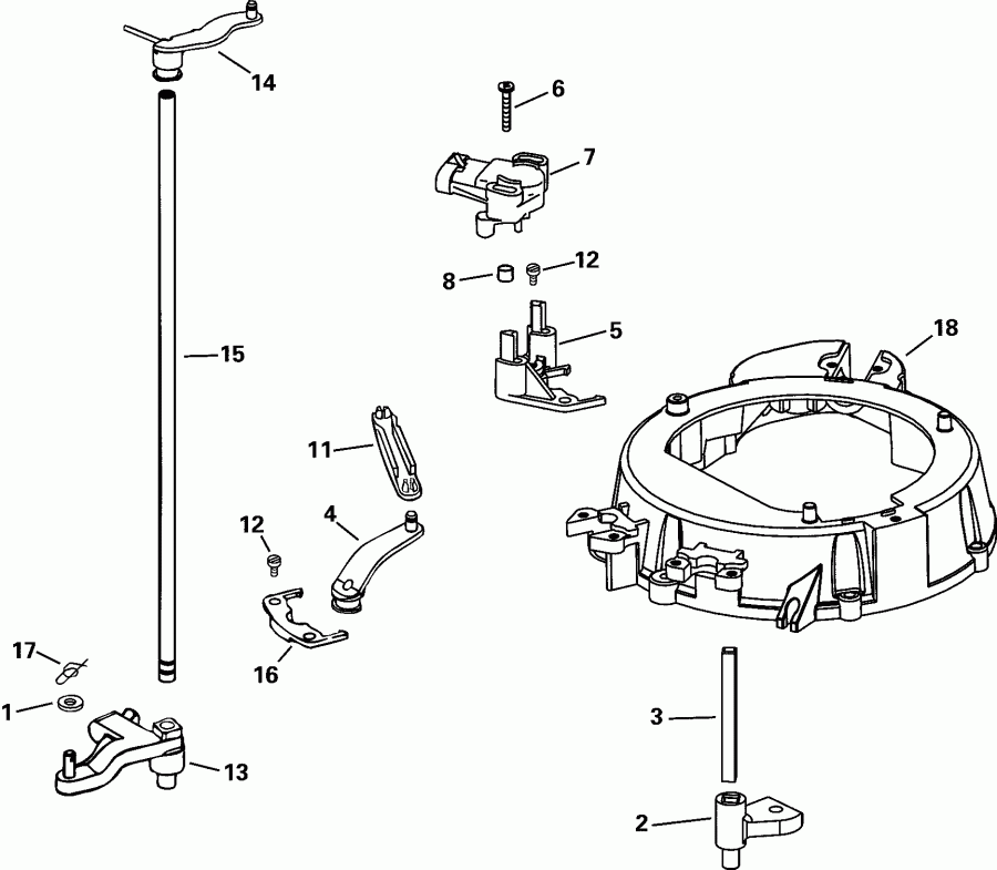 ��������� ����� EVINRUDE E150FPLSSV FFI, Elec Start, TNT, 20 IN.   - rottle ��������� �������� / rottle Linkage