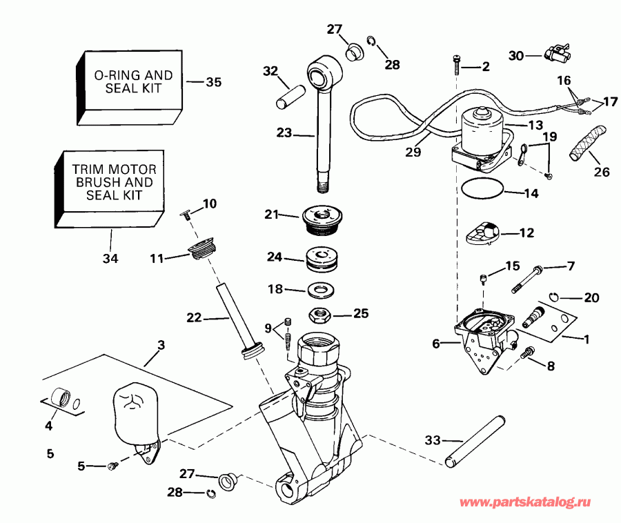 ��������� ������� E150FPXSSM FFI, Elec Start, TNT, 20 IN.   - wer Trim/tilt Hydraulic Assembly / wer Trim / tilt Hydraulic Assembly