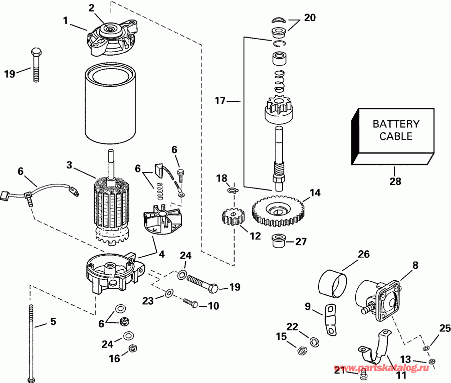 ��������� ��������� EVINRUDE E150WPLSSC Commercial, Elec Start, TNT,   - ectrical Starter & Solenoid - ectrical ������� & Solenoid