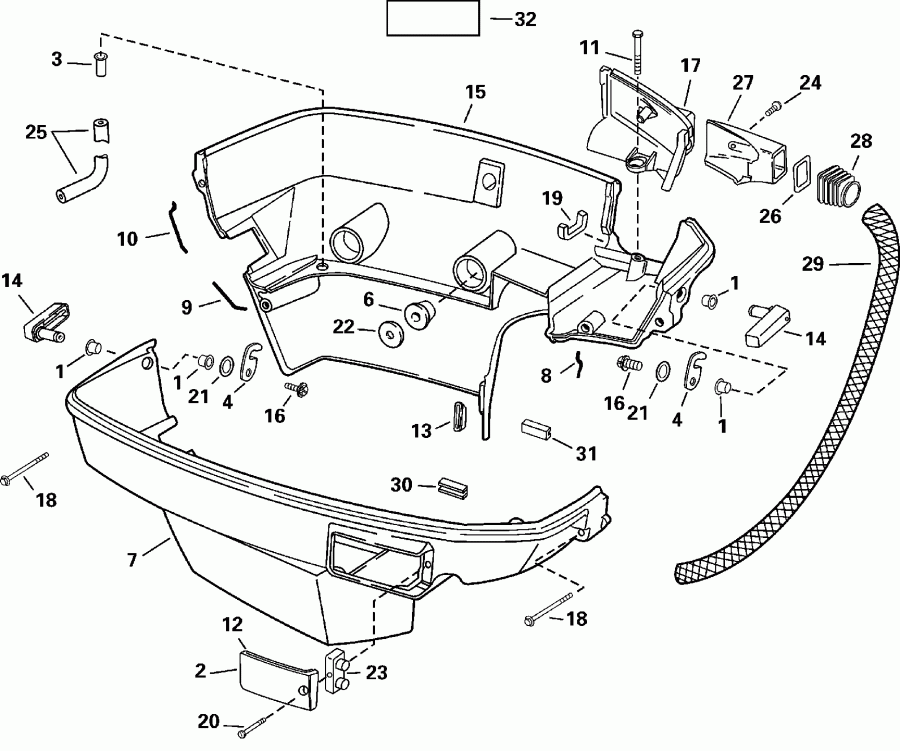 ����� EVINRUDE E150WPLSSC Commercial, Elec Start, TNT,   - wer Engine Cover / wer ������ ��������� (�����)