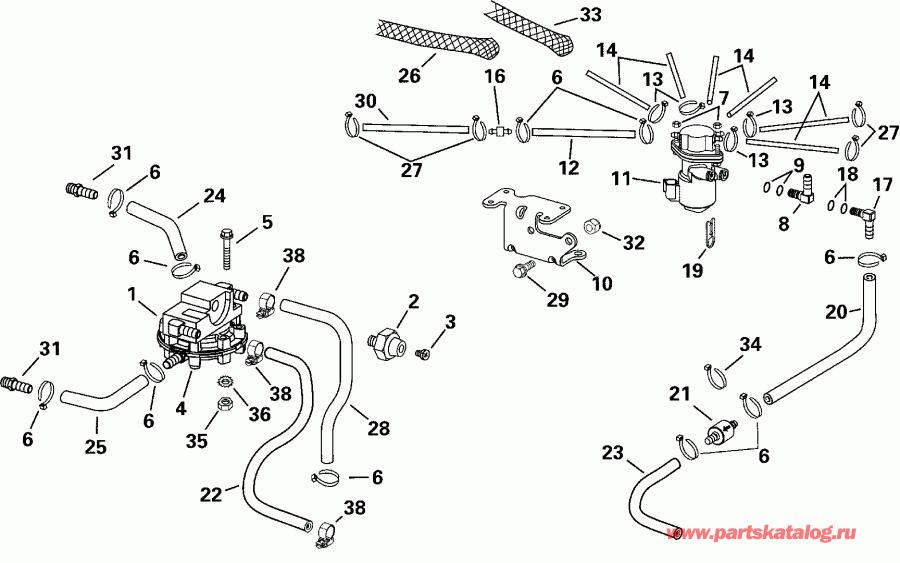 ��������� ����� Evinrude E175FPLSSV FFI, Elec Start, TNT, 20 IN.   - l Components