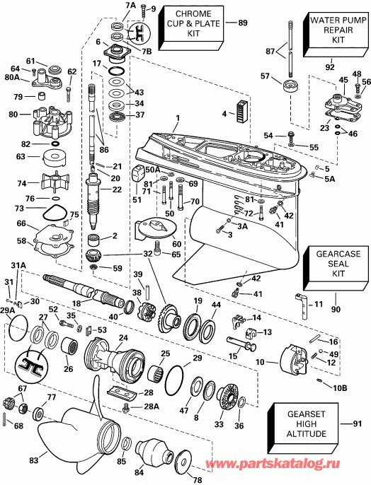 ��������� ��������� EVINRUDE E175FSLSSC FFI, Elec Start, TNT, 20 IN.   - Standard Rotation - Fpl, Fl Models / �������� Rotation - Fpl, Fl Models