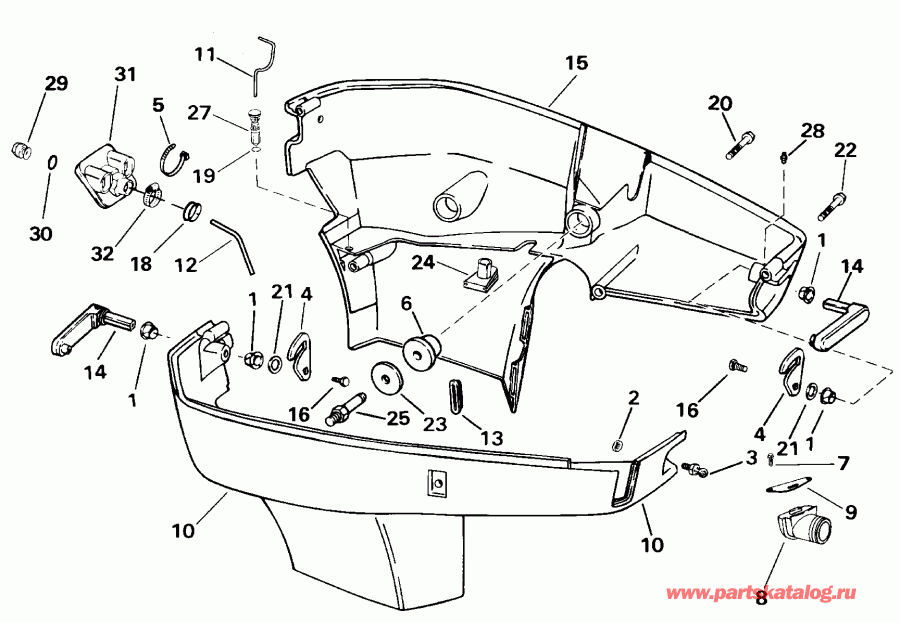 ��������� EVINRUDE E200FCXSSH FFI, Elec Start, TNT, 25 IN s  - wer Engine Cover - wer ������ ��������� (�����)