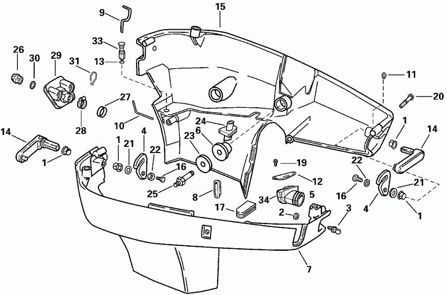 �������� ����� EVINRUDE E200WPXSSC Commercial, Elec Start, TNT,   - wer Engine Cover / wer ������ ��������� (�����)