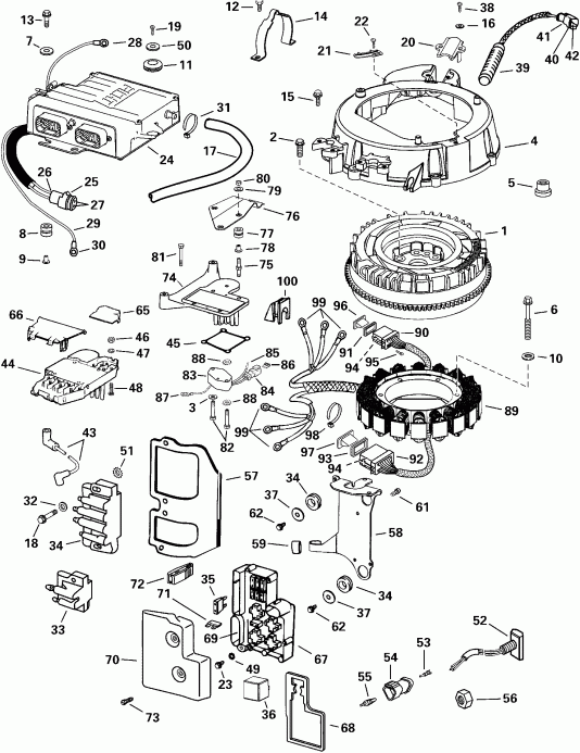 ����� Evinrude RE150FXSSM FFI, Elec Start, TNT, 20 IN.   - ectrical System - ectrical System