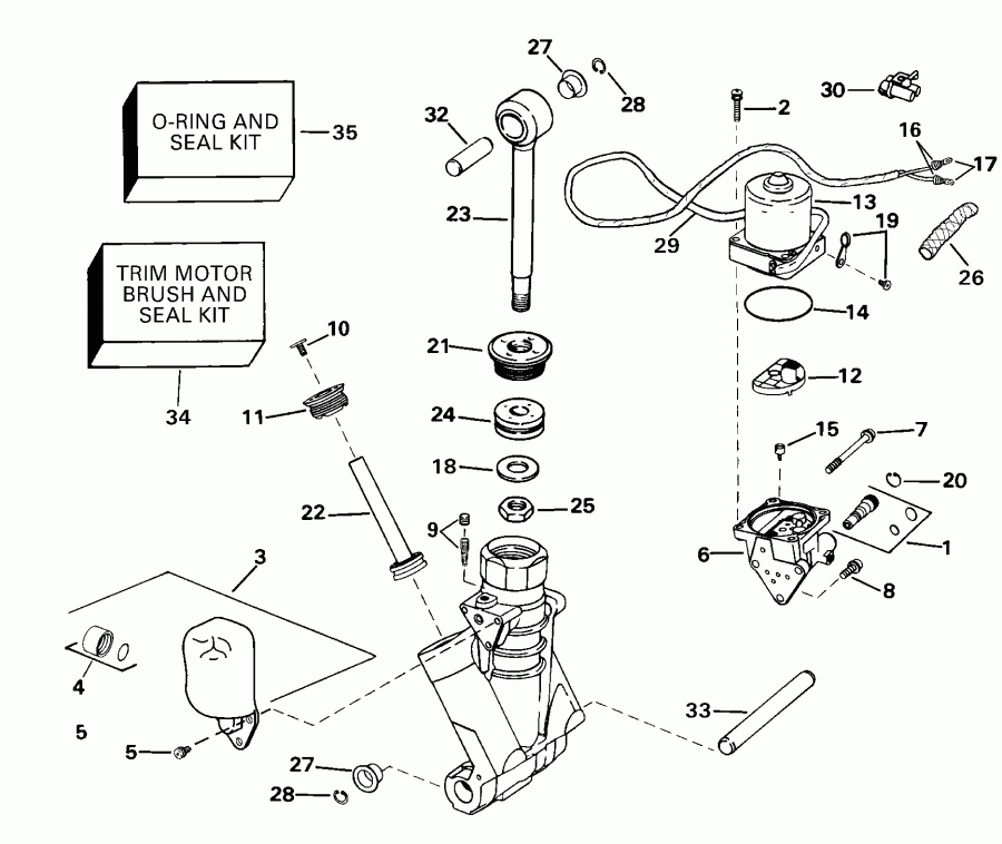 ��������� Evinrude RE150FXSSV FFI, Elec Start, TNT, 20 IN.   - wer Trim/tilt Hydraulic Assembly - wer Trim / tilt Hydraulic Assembly