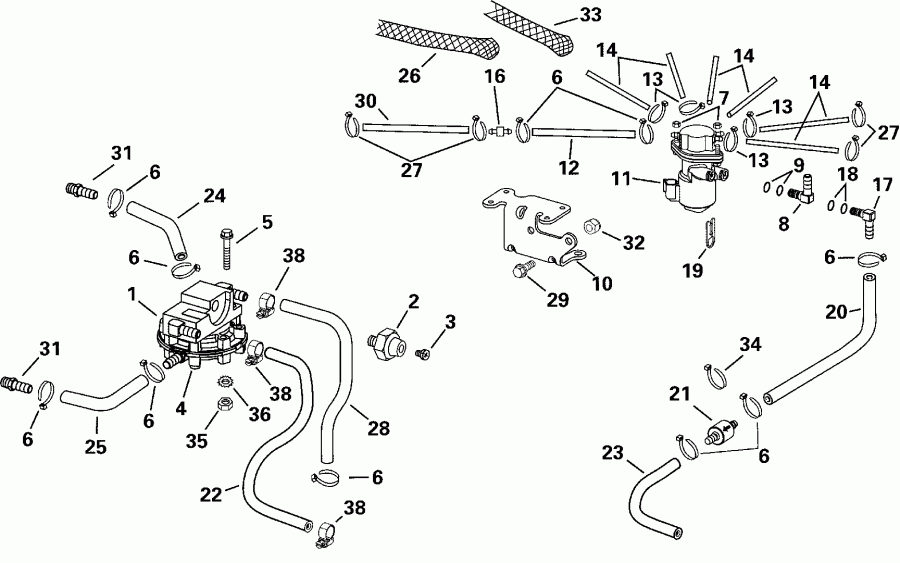�������� ��������� ����� Evinrude RE175FCSSV FFI, Elec Start, TNT, 25 IN.   - l Components - l Components