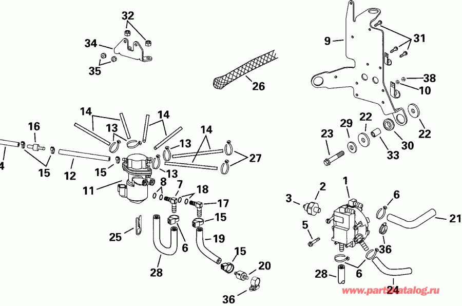 ����� EVINRUDE RE225FGSSH FFI, Elec Start, TNT, 20 IN s  - l Components / l Components